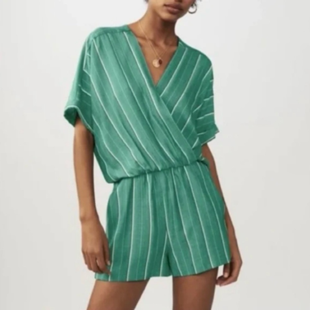 Maje Green Striped Women's Jumpsuit